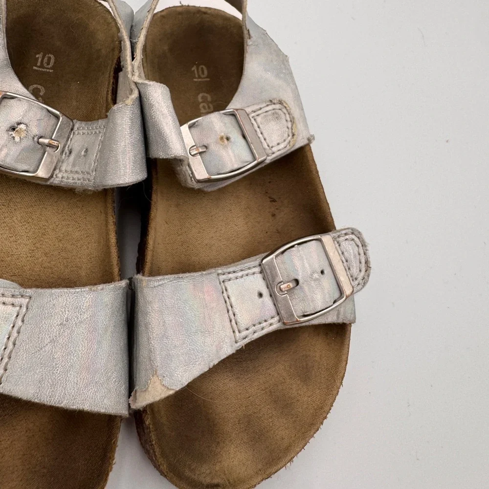 Carter's Girls Toddler Size 10 Kids Gladiator Sandals in Shimmering Silver